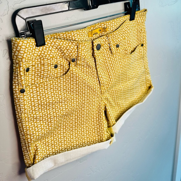 prAna Jean Shorts Kara Ultra Soft Denim Cuffed Marigold Mixer Yellow 6/28 NEW - Picture 6 of 15